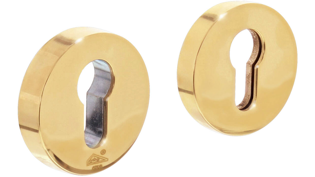 SKG3 veiligheidsrozetten rond verdekt ø55x12mm profielcilindergat messing ongelakt