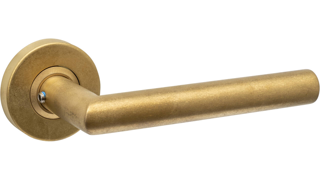 Deurkruk Jura op rozet verdekt ø53x10mm PVD messing getrommeld