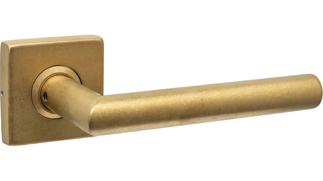 Gatdeel Jura op rozet verdekt 53x53X10mm PVD messing getrommeld