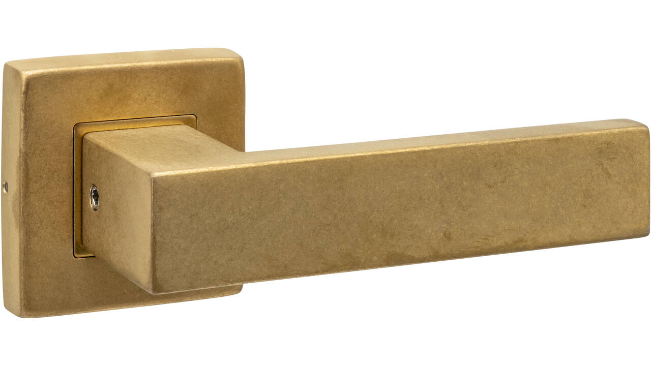 Gatdeel Amsterdam op rozet verdekt 53x53X10mm PVD messing getrommeld