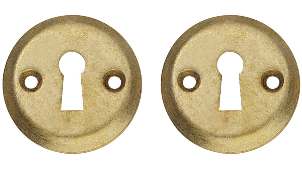 Sleutelrozetten ø50x5mm messing getrommeld