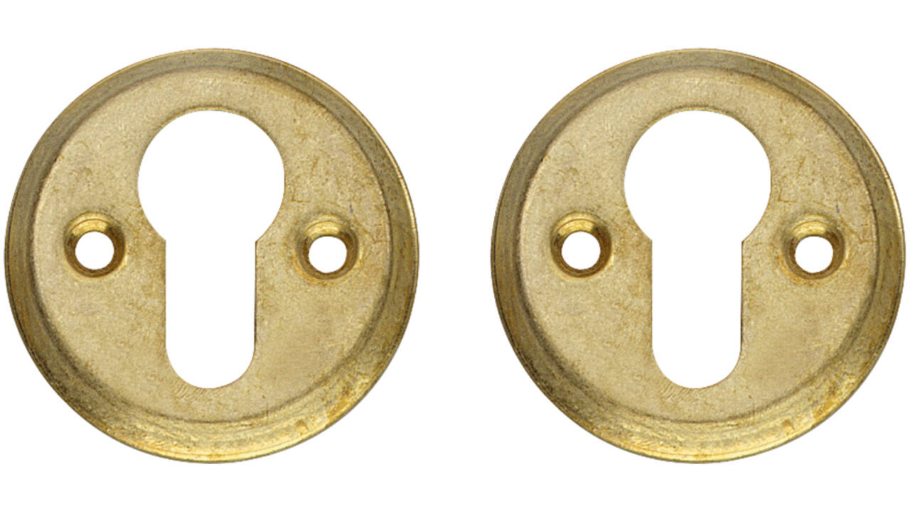 Cilinderrozetten ø50x5mm messing getrommeld