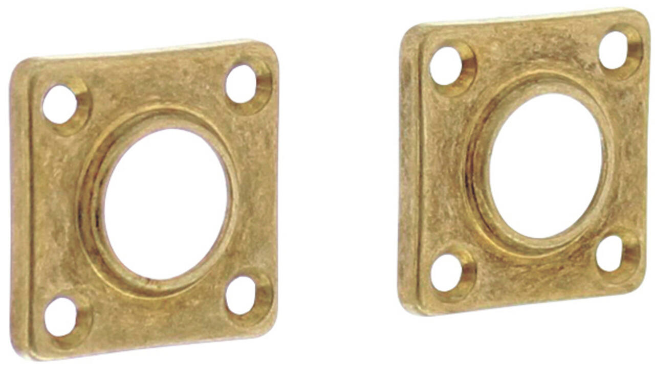 Rozetten 38x38x5mm messing getrommeld