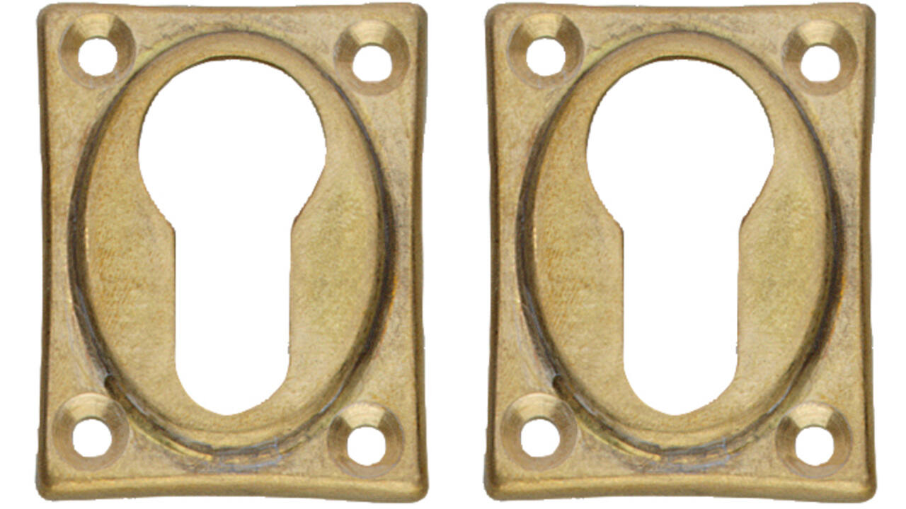 Cilinderrozetten 47x37x5mm messing getrommeld