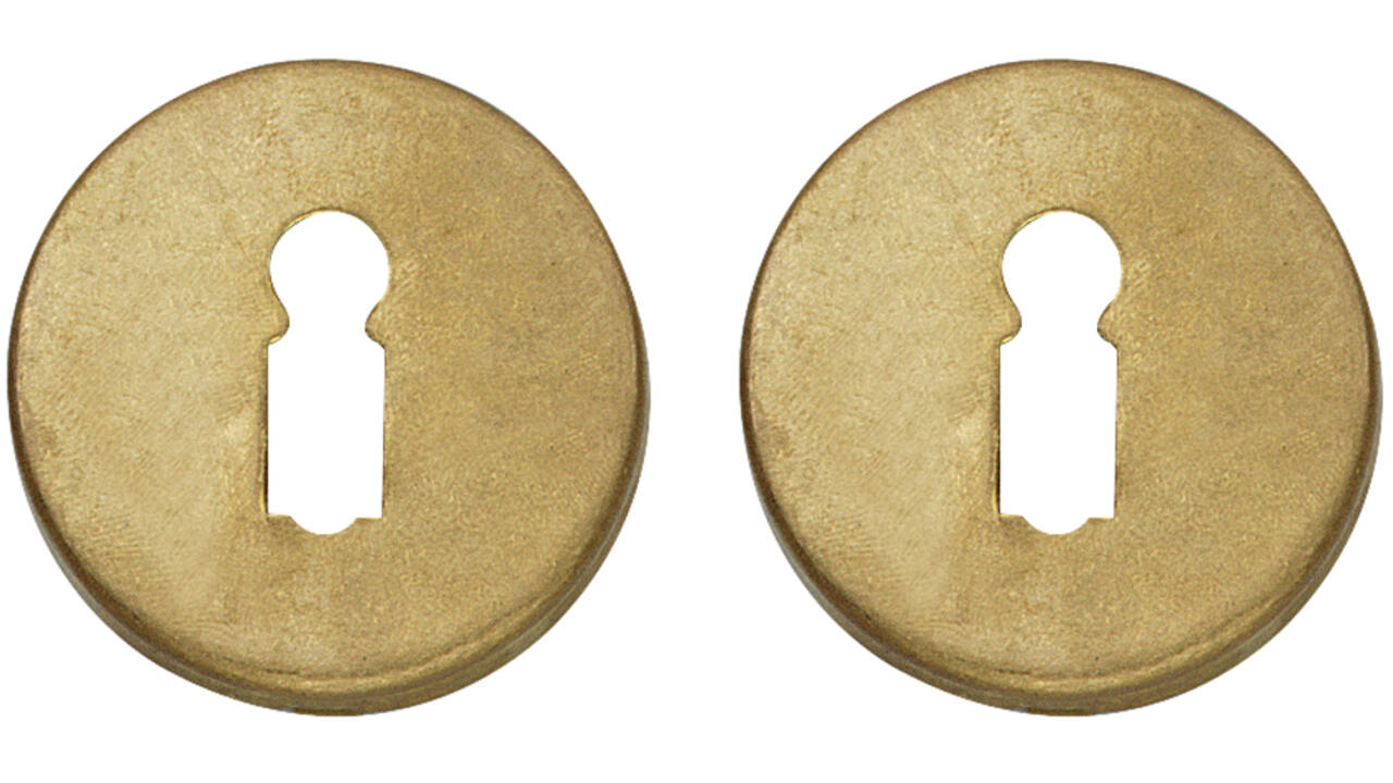 Sleutelrozetten verdekt ø49x7mm messing getrommeld