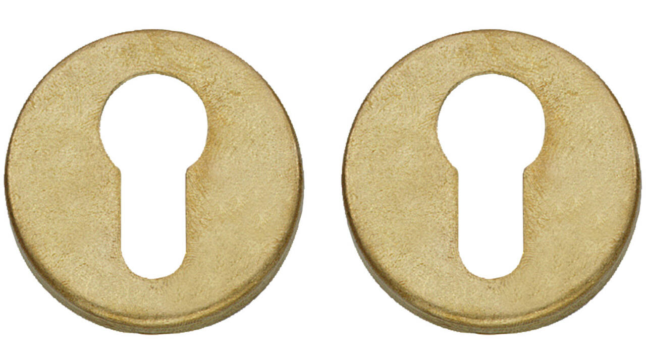 Cilinderrozetten verdekt ø49x7mm messing getrommeld