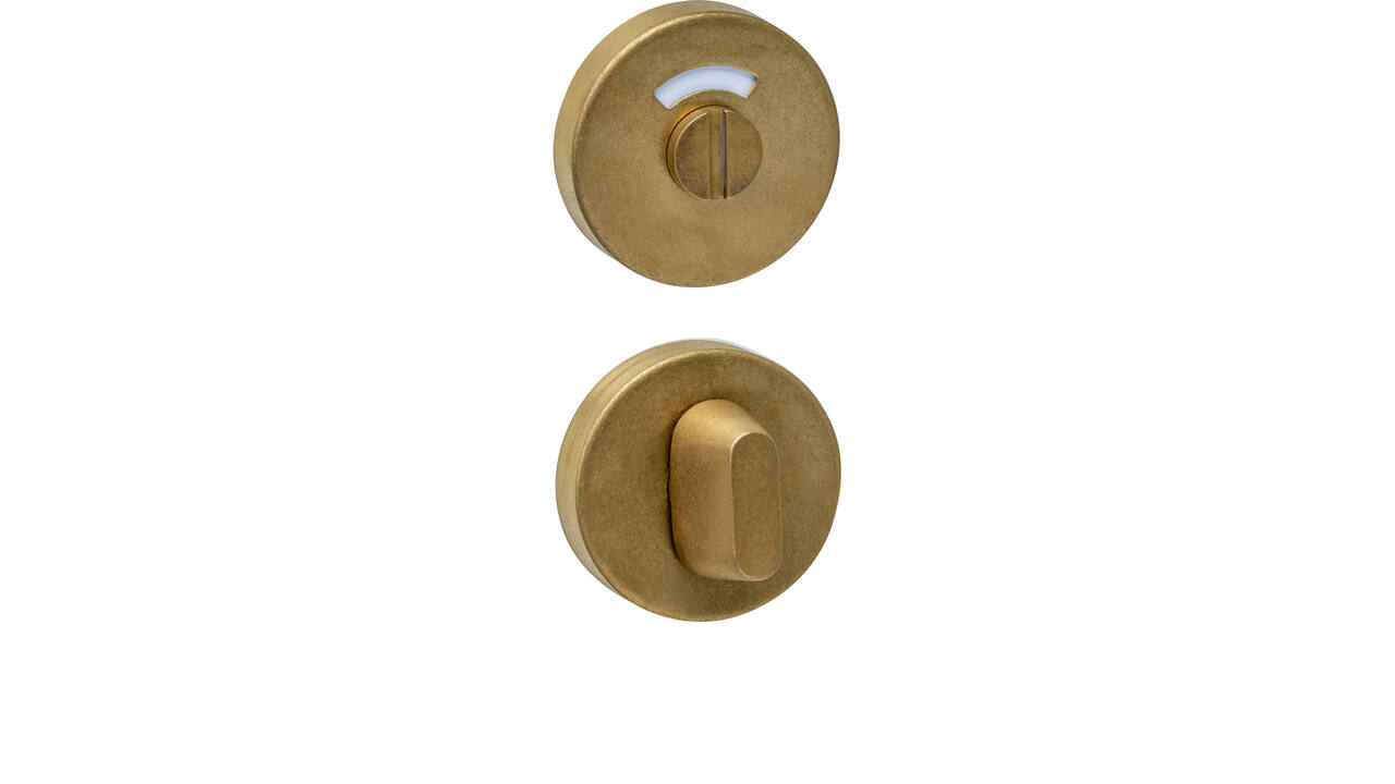 WC-sluiting verdekt ø53x10mm met stift 8x8mm PVD messing getrommeld
