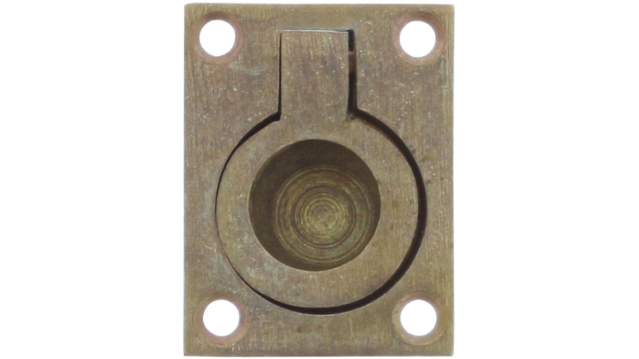 Luikring recht 50x39mm messing getrommeld