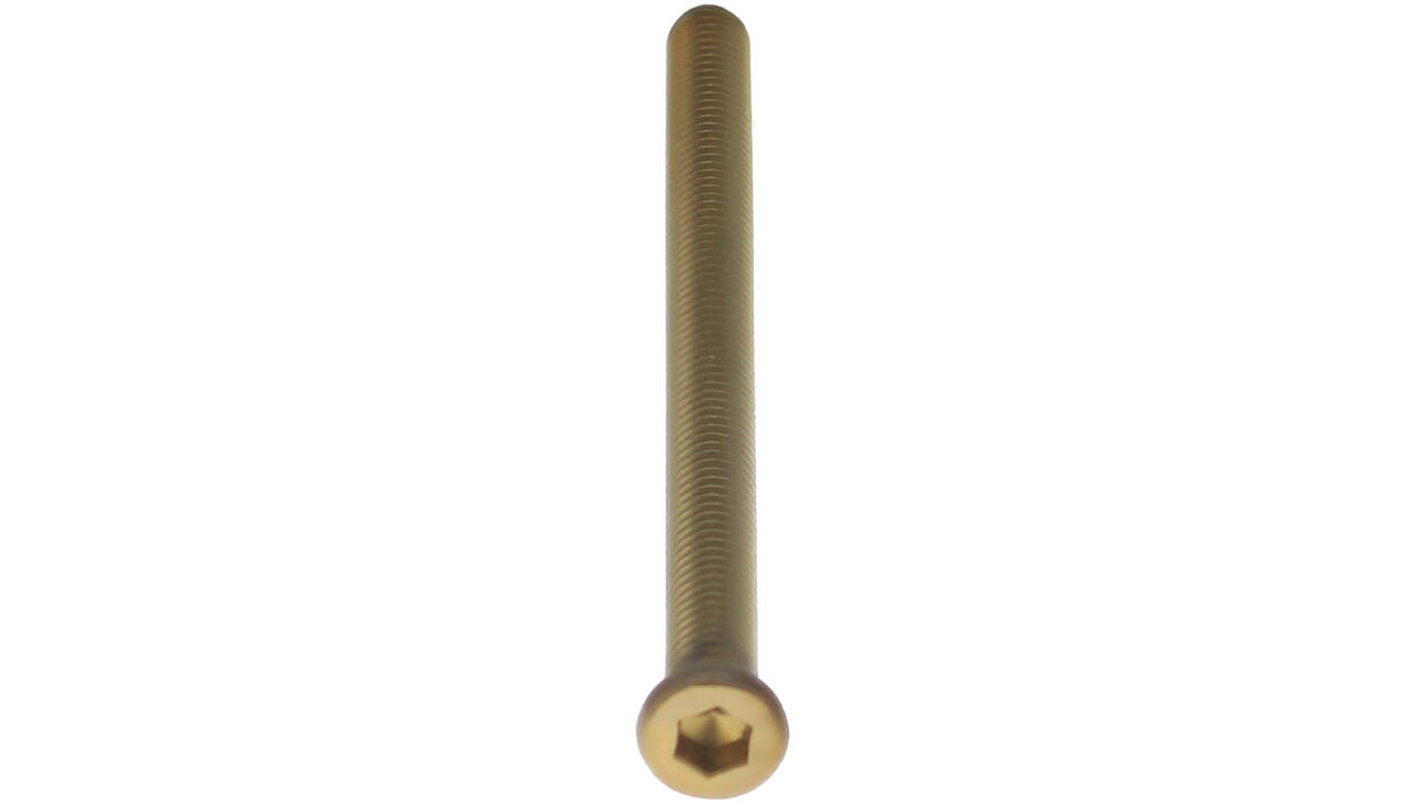 Bout 6-kant M6x84mm tbv SKG3 rozetten voor deurdikte 71-73mm PVD messing getrommeld