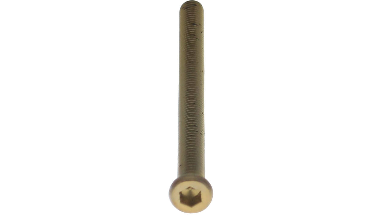 Bout 6-kant M6x80mm tbv SKG3 rozetten voor deurdikte 67-69mm PVD messing getrommeld