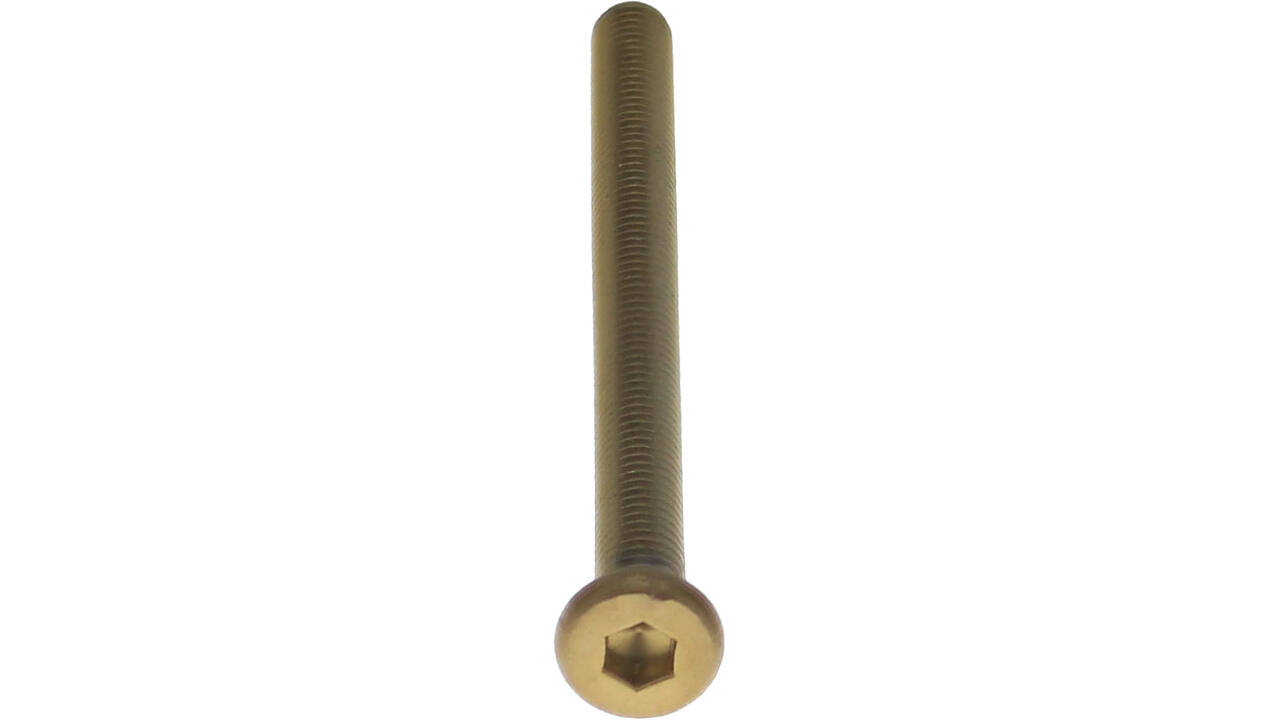 Bout 6-kant M6x80mm tbv SKG3 schilden voor deurdikte 65-69mm PVD messing getrommeld