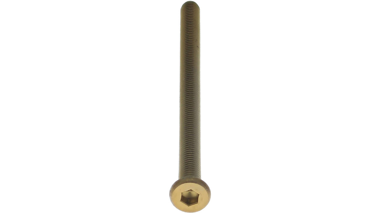 Bout 6-kant M6x100mm tbv SKG3 schilden voor deurdikte 85-89mm PVD messing getrommeld