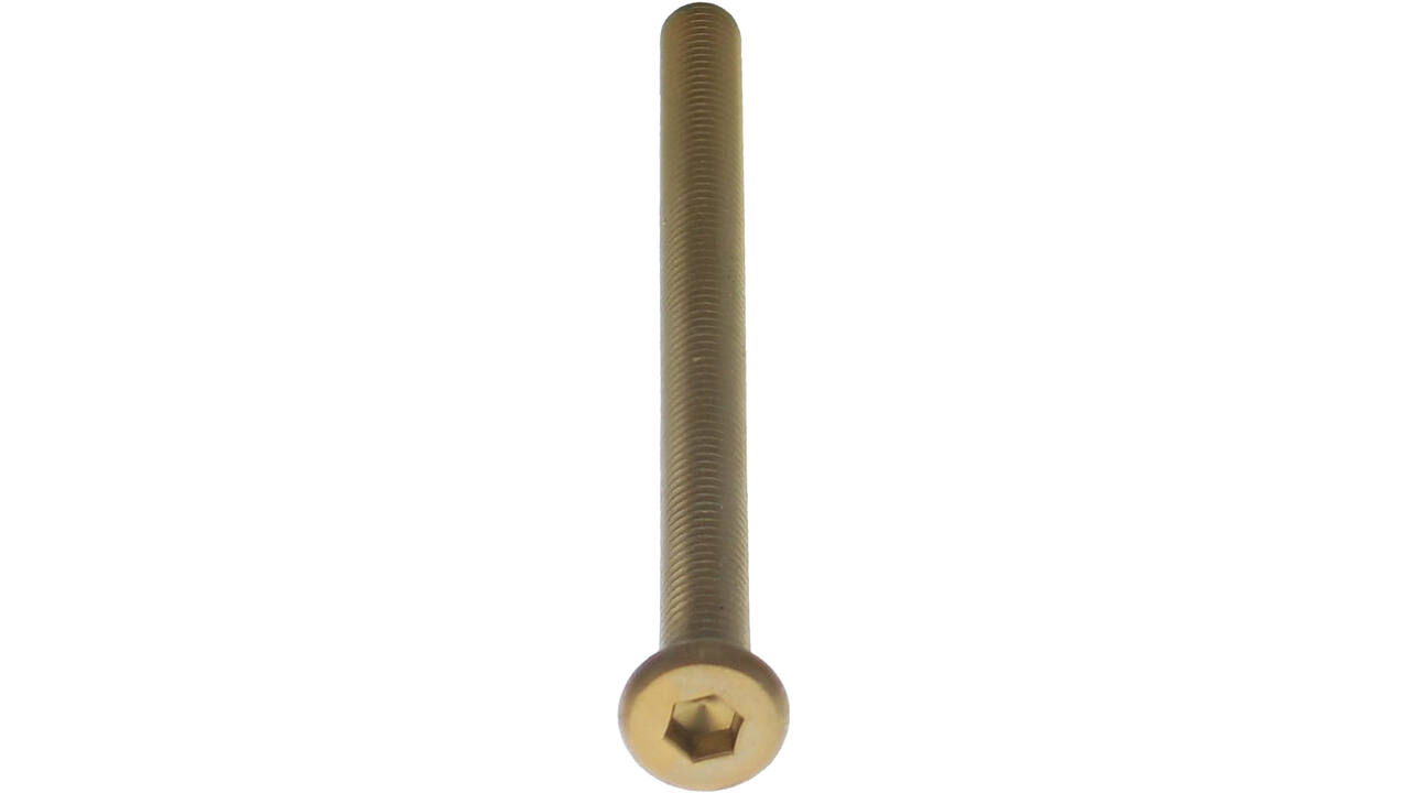 Bout 6-kant M6x90mm tbv SKG3 schilden voor deurdikte 75-79mm PVD messing getrommeld