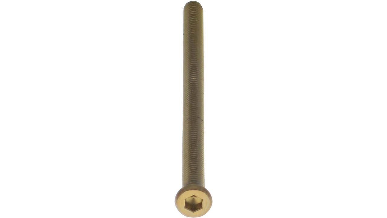 Bout 6-kant M6x100mm tbv SKG3 rozetten voor deurdikte 87-89mm PVD messing getrommeld