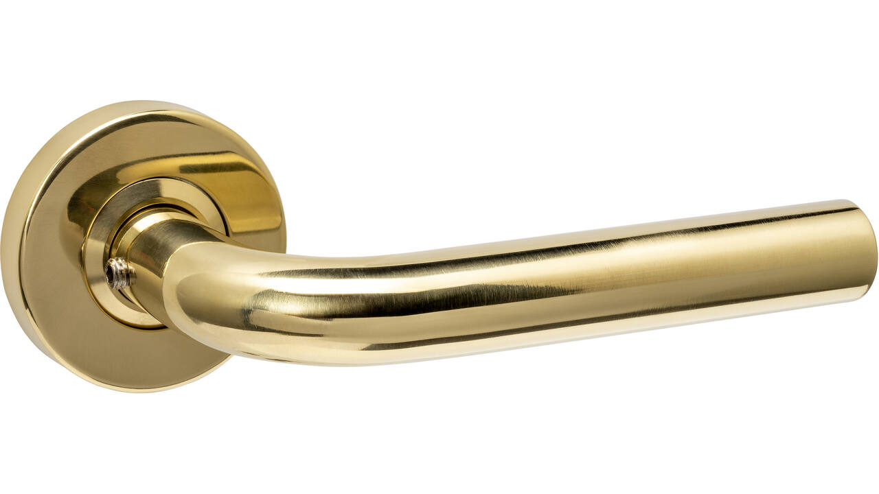 Deurkruk Luzern op rozet verdekt ø53x10mm PVD messingkleur