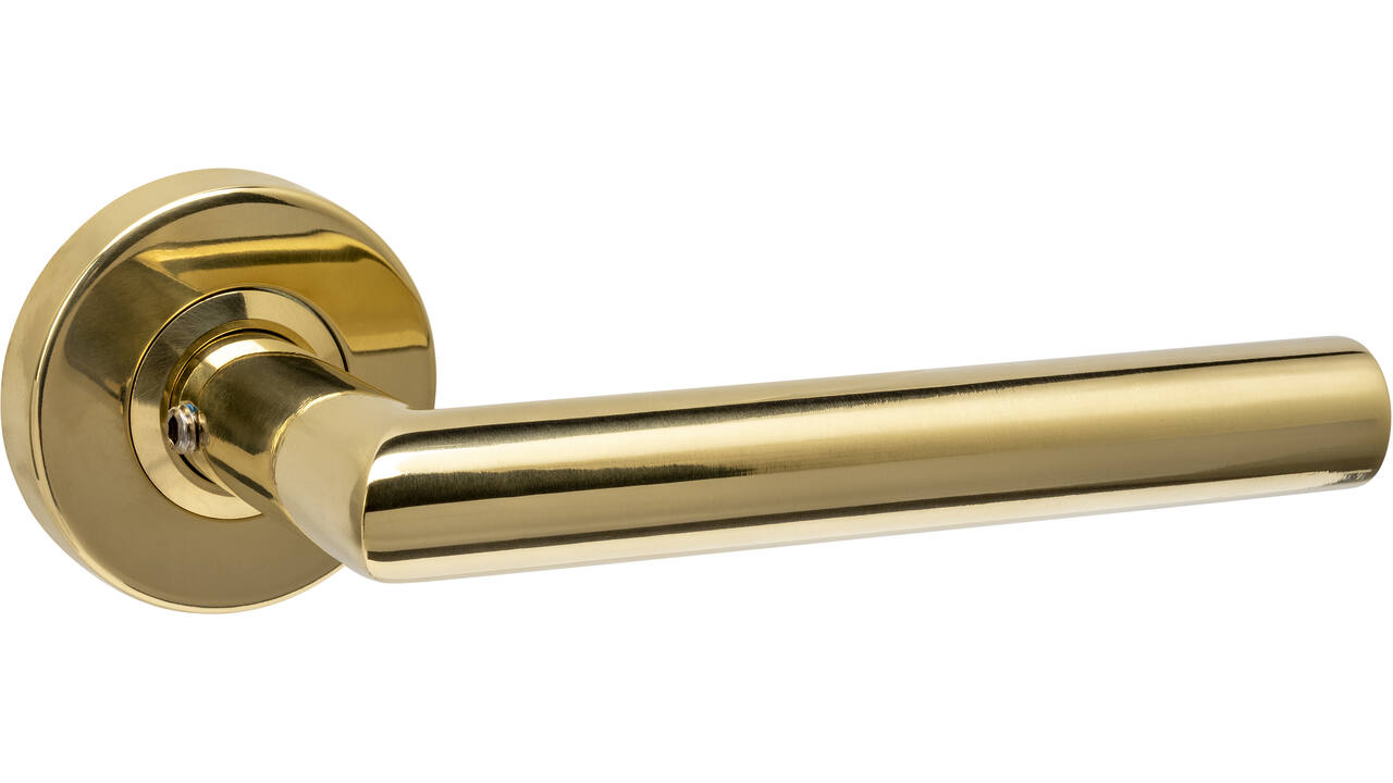 Deurkruk Jura op rozet verdekt ø53x10mm PVD messingkleur
