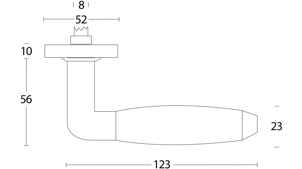 Gatdeel Combinatie op rozet verdekt ø53x10mm PVD messingkleur/zwart
