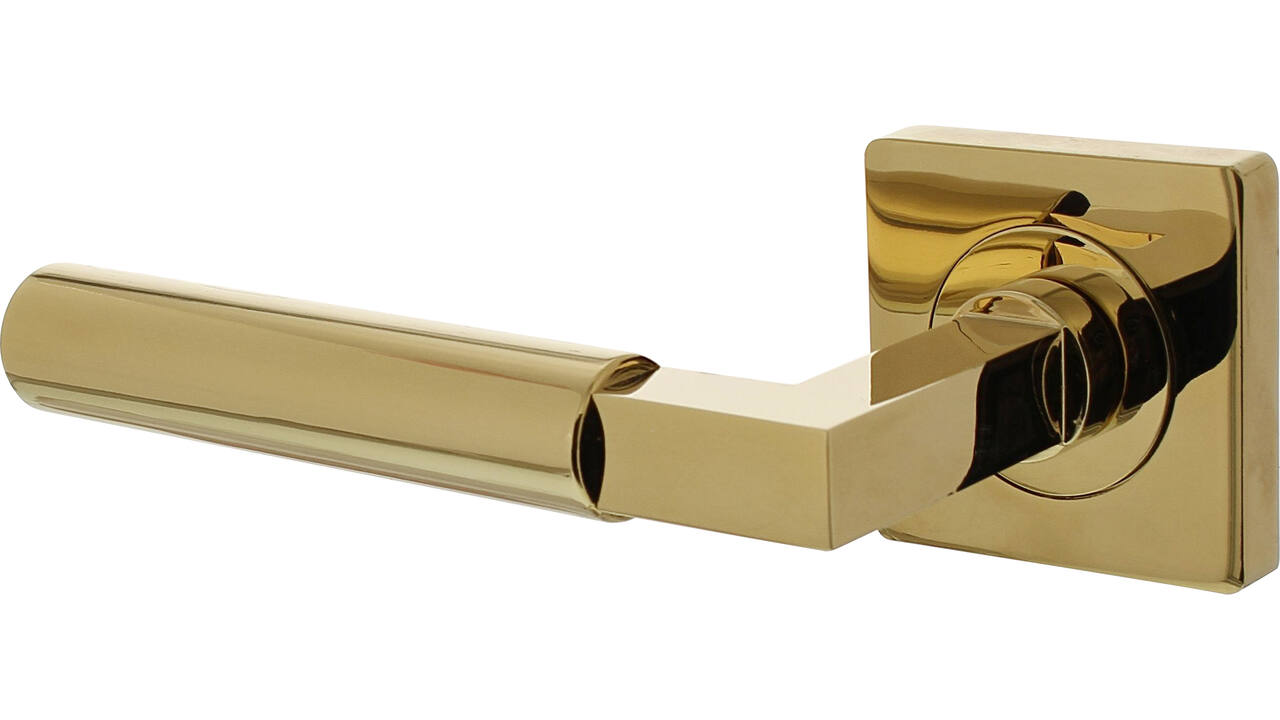 Gatdeel links Baustil op rozet verdekt 55x55x10mm met nokken PVD messingkleur