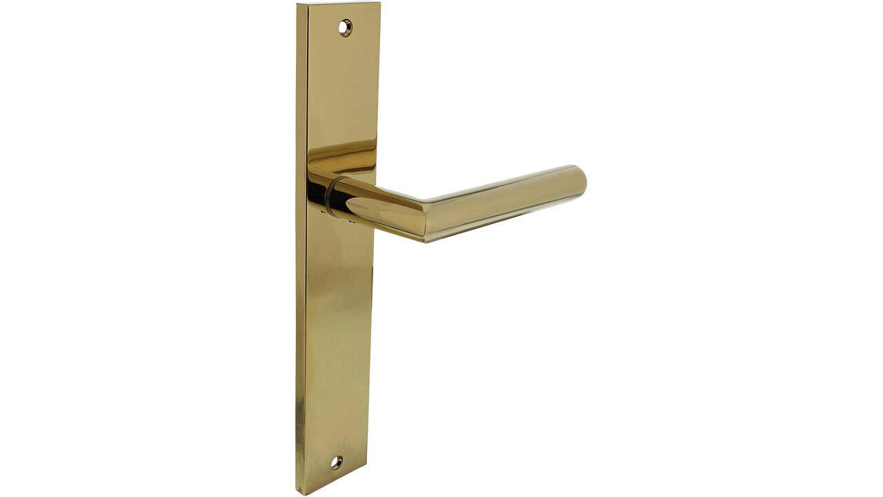 Gatdeel rechts Bastian op schild rechthoekig 245x45mm blind PVD messingkleur