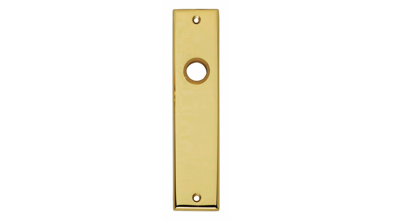 Schilden rechthoekig 181x41x7mm blind messing gelakt