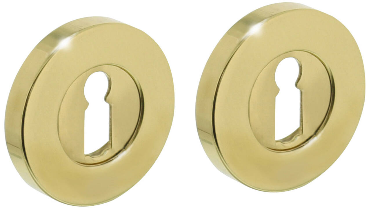 Sleutelrozetten verdekt ø50x8mm messing gelakt