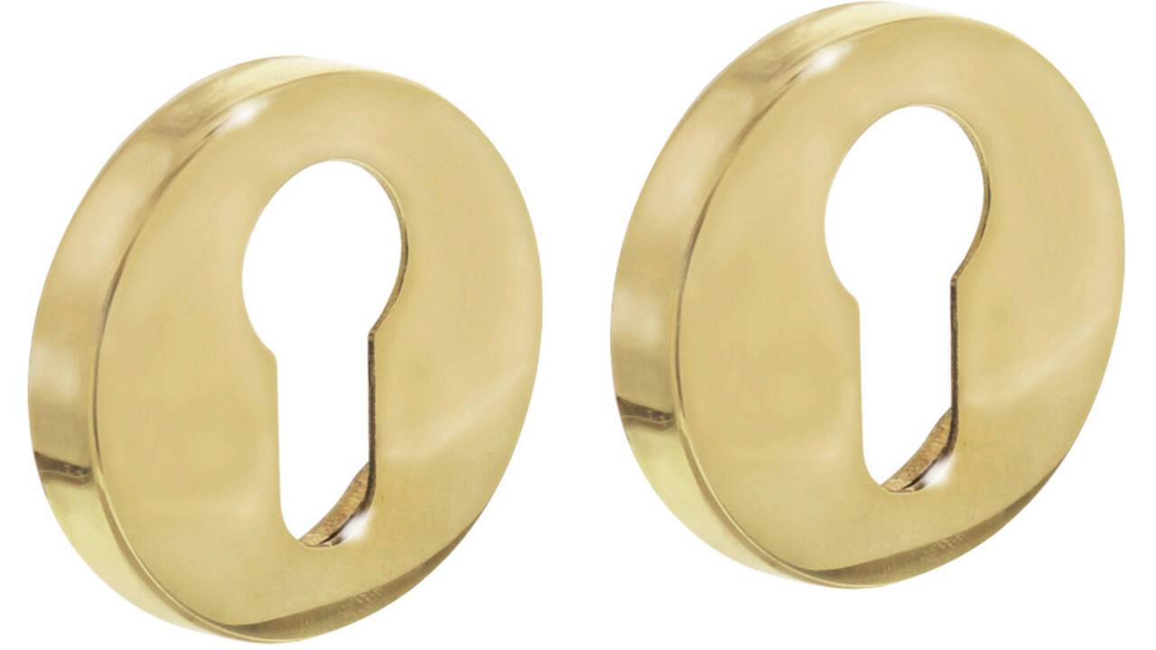 Cilinderrozetten verdekt ø50x8mm messing gelakt