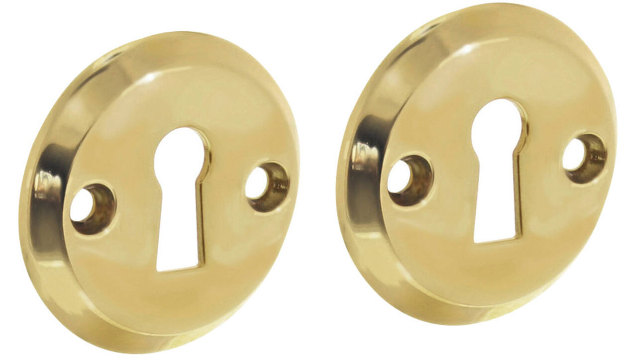 Sleutelrozetten ø50x5mm messing gelakt