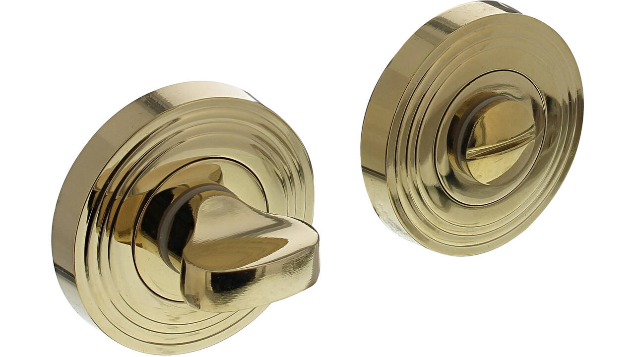 WC-sluiting verdekt met rillen ø55x10mm en nokken met stift 8x8mm PVD messingkleur