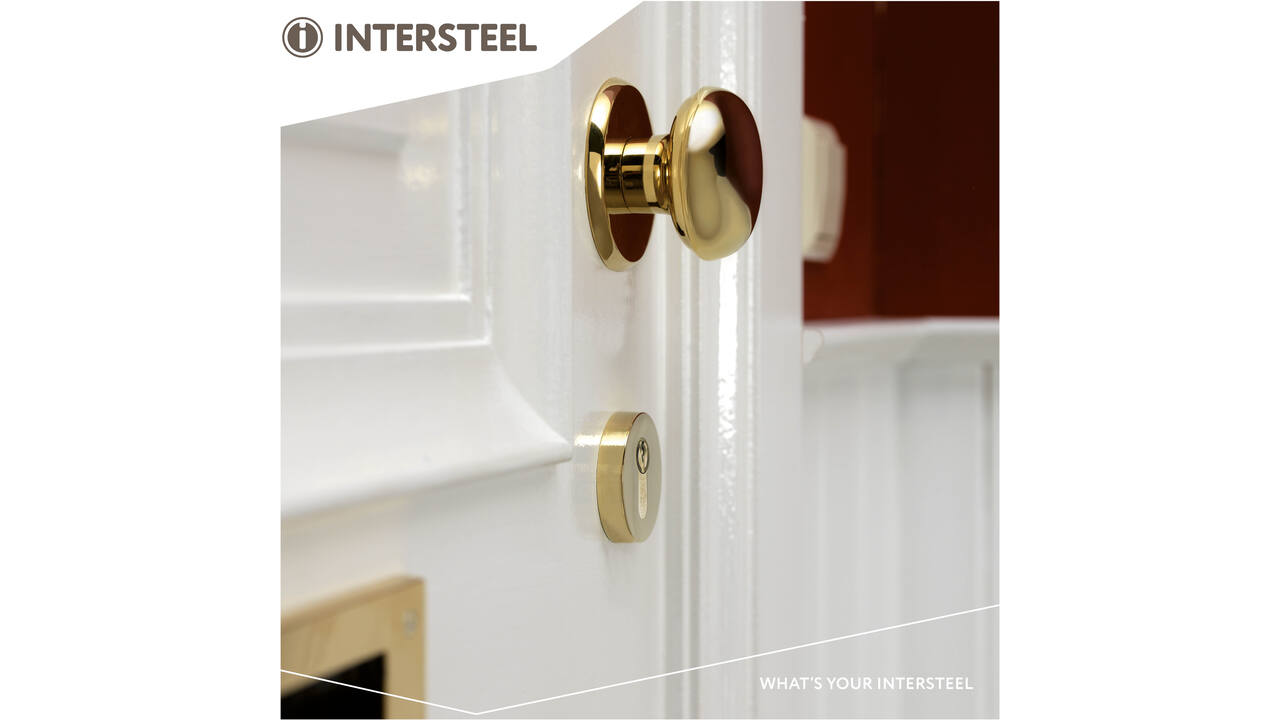 SKG3 veiligheidsrozetten rond verdekt ø55x12mm profielcilindergat met kerntrekbeveiliging messing gelakt