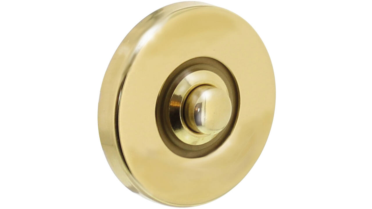 Deurbel rond ø49x7mm verdekt messing gelakt