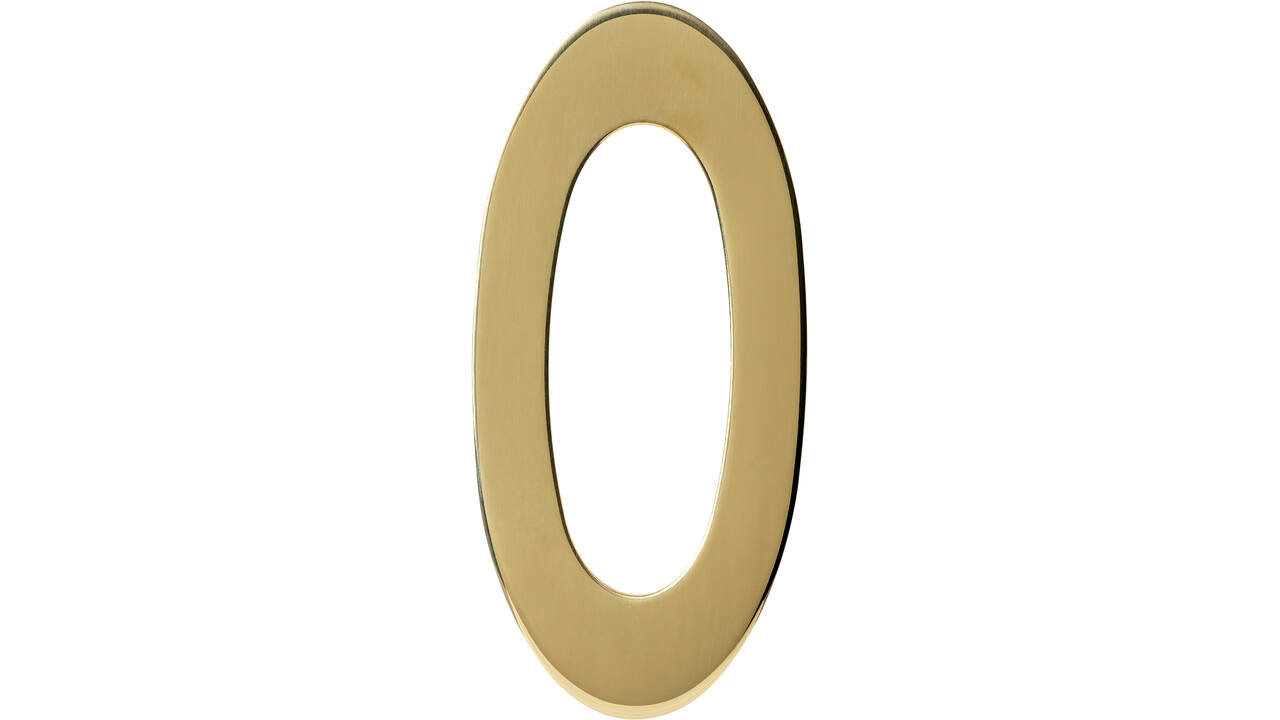 Huisnummer 0 150mm PVD messingkleur