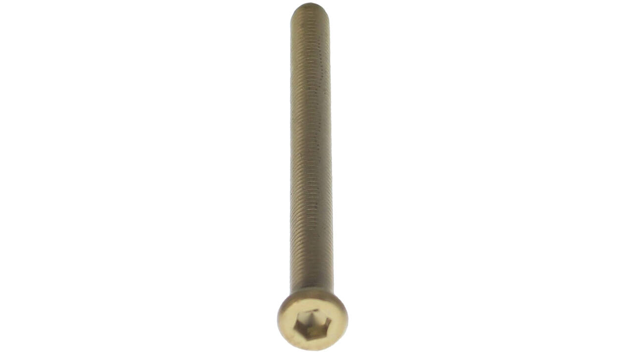 Bout 6-kant M6x80mm tbv SKG3 rozetten voor deurdikte 67-69mm PVD messingkleur