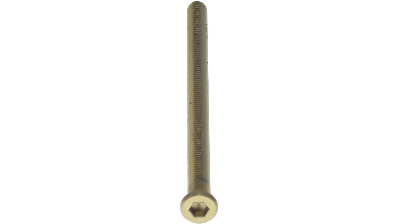 Bout 6-kant M6x100mm tbv SKG3 rozetten voor deurdikte 87-89mm PVD messingkleur