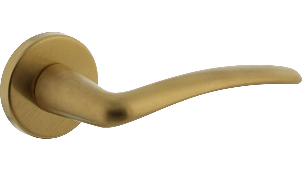 Deurkruk Zaia met rozet verdekt ø51x5mm met nokken PVD messing mat
