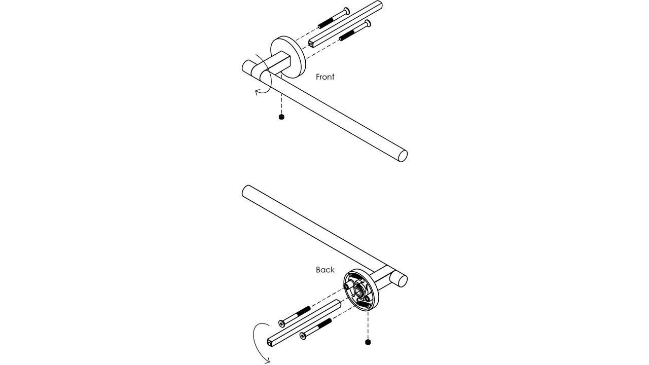 Gatdeel rechts Shiraat by Grand & Johnson op rozet verdekt ø55x8mm PVD messing mat