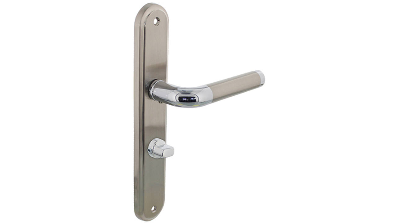 Deurkruk Agatha op schild ovaal 242x43mm wc 63/8mm chroom/nikkel mat