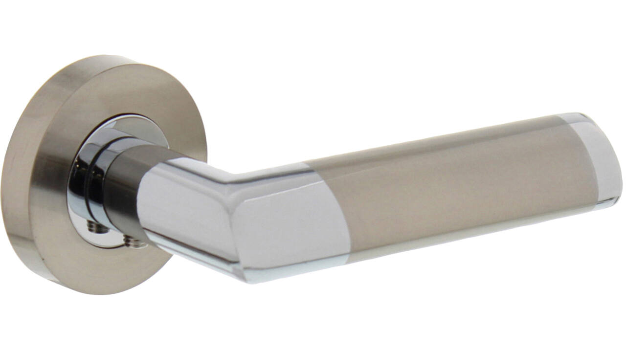 Gatdeel rechts Nicol op rozet verdekt ø52x10mm met nokken chroom/nikkel mat