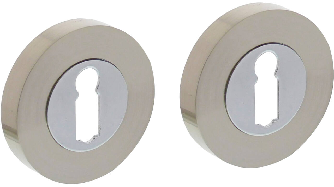 Sleutelrozetten verdekt ø52x10mm met nokken chroom/nikkel mat