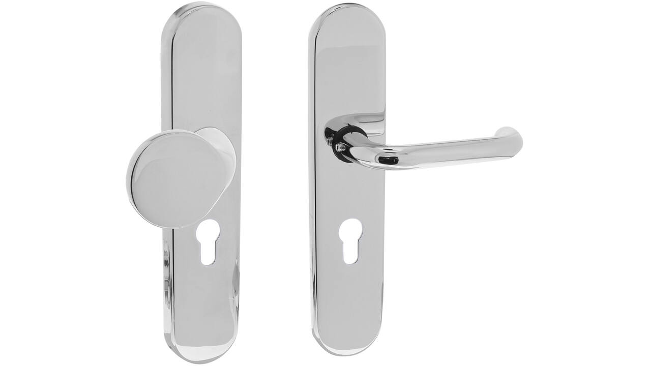 SKG3 Veiligheid-schilden greep/kruk profielcilindergat 55mm chroom