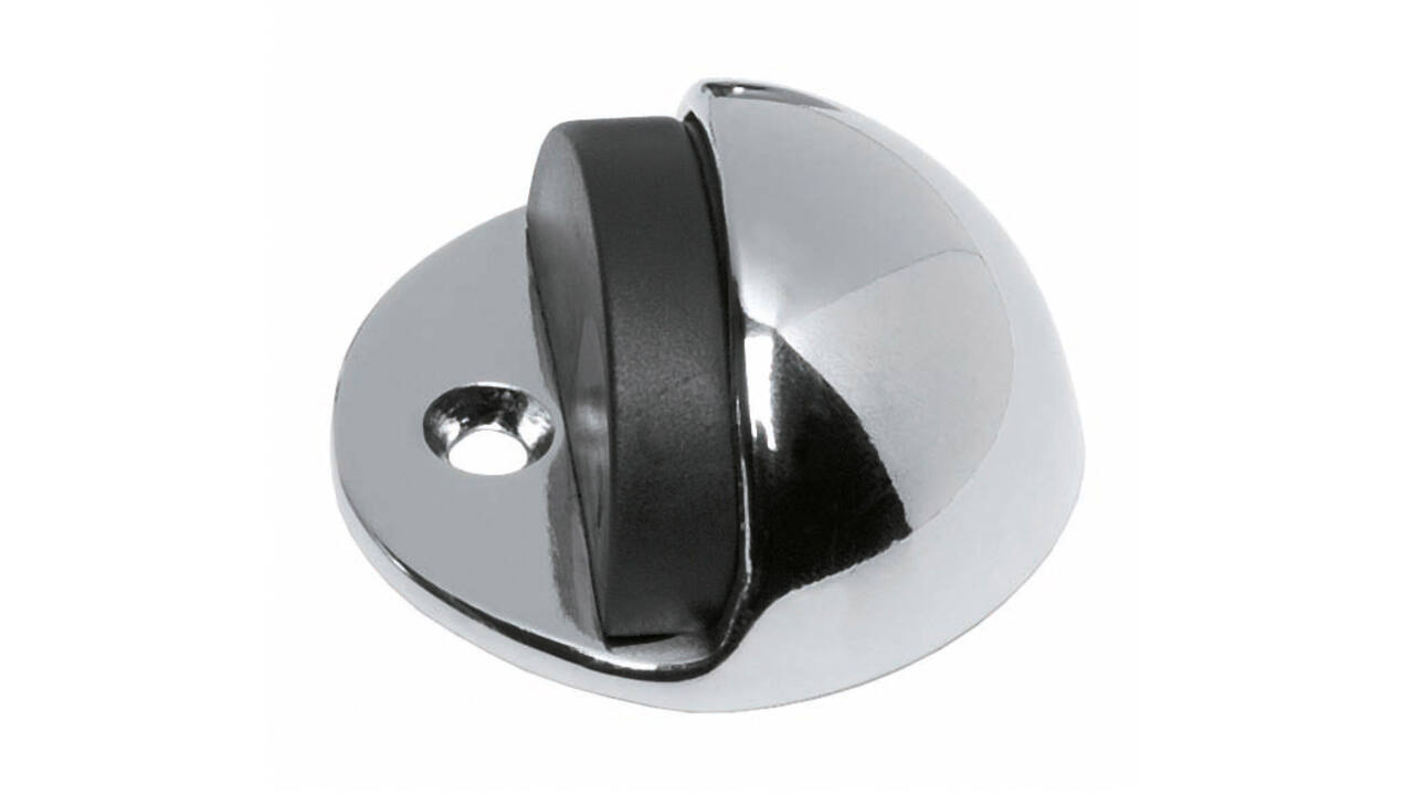 Deurstop bolrond ø45x22mm vloermontage chroom