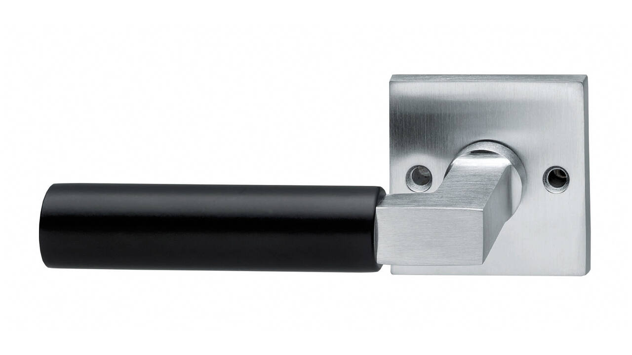 Gatdeel links Baustil op rozet 55x55x8mm chroom mat/zwart
