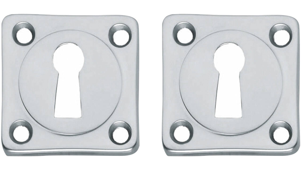 Sleutelrozetten 38x38x5mm chroom mat