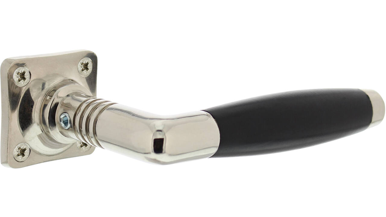 Deurkruk Ton basic met rozet 38x38x6mm nikkel/zwart