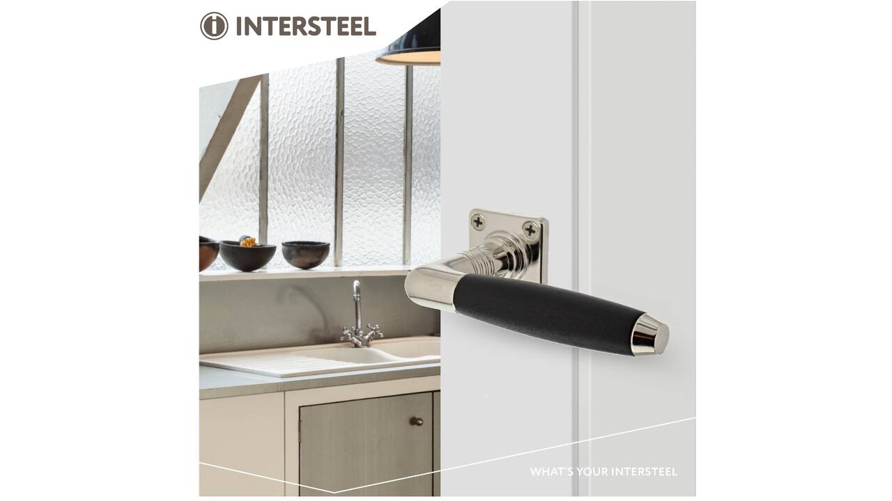 Deurkruk Ton basic met rozet 38x38x6mm nikkel/zwart