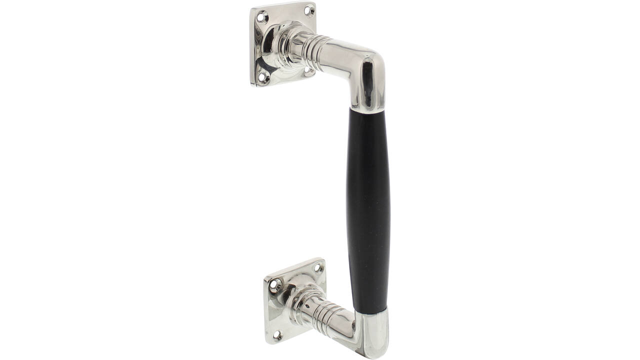 Handgreep Ton basic 95/170mm op vierkant rozet nikkel/zwart