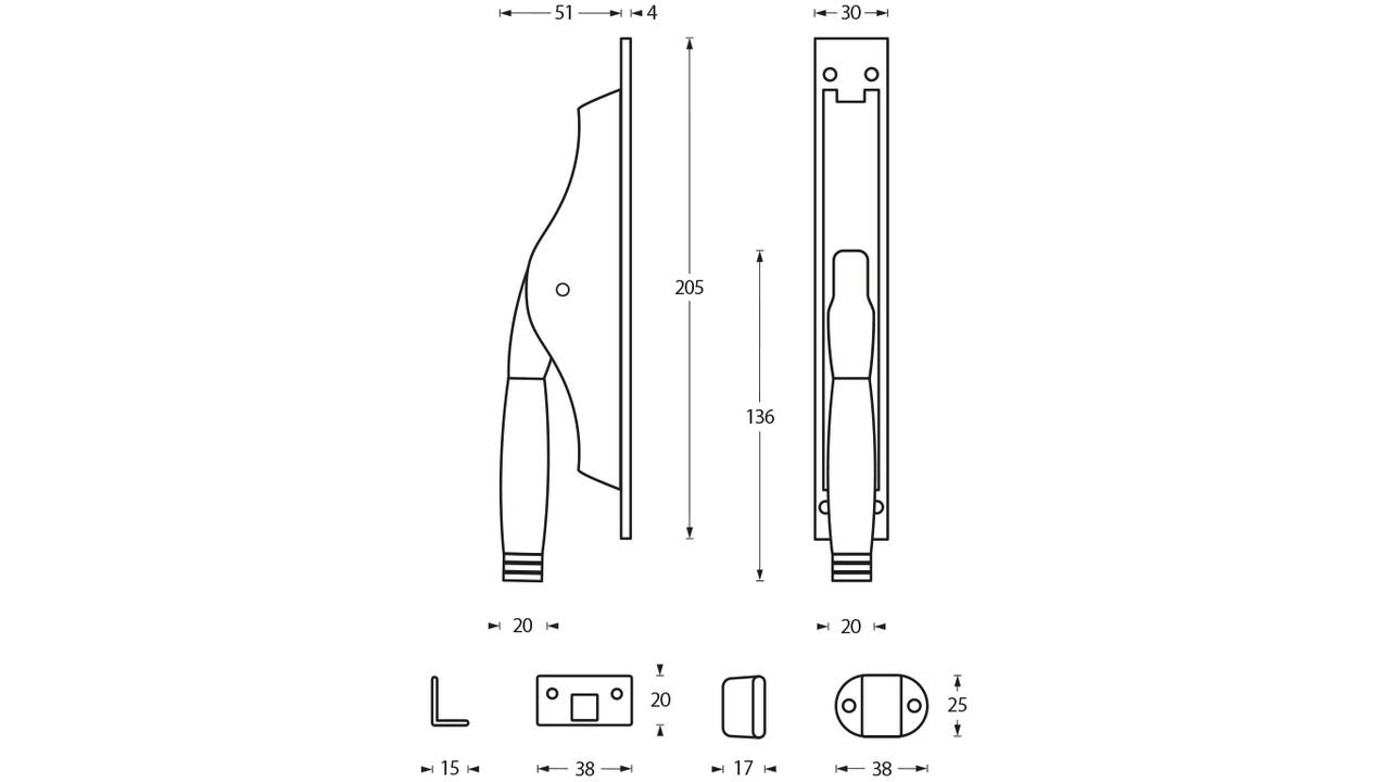 Pomp-espagnolet Ton 222 nikkel/ebbenhout