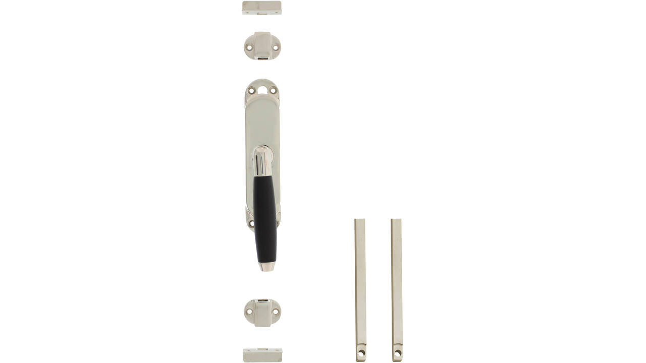 Set kruk-espagnolet rechts Ton 400 inclusief stangenset 2x 1250mm nikkel/ebbenhout