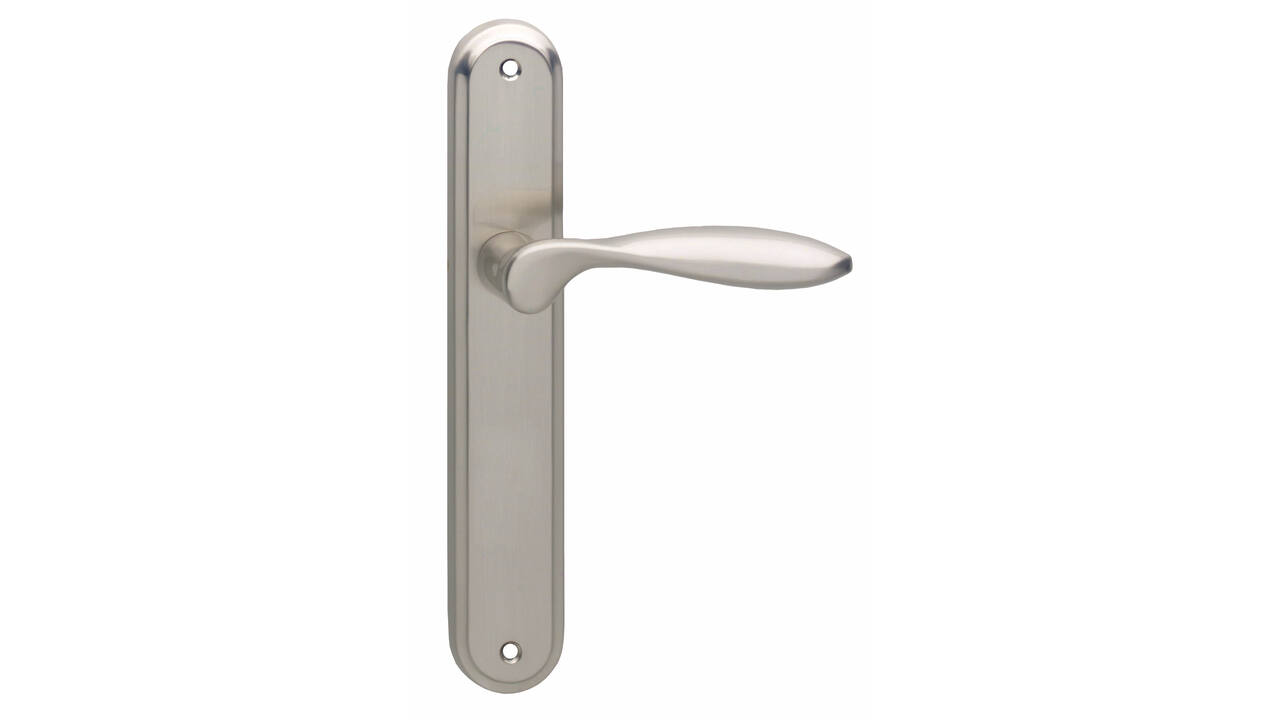 Gatdeel rechts George op schild ovaal 242x43mm blind nikkel mat