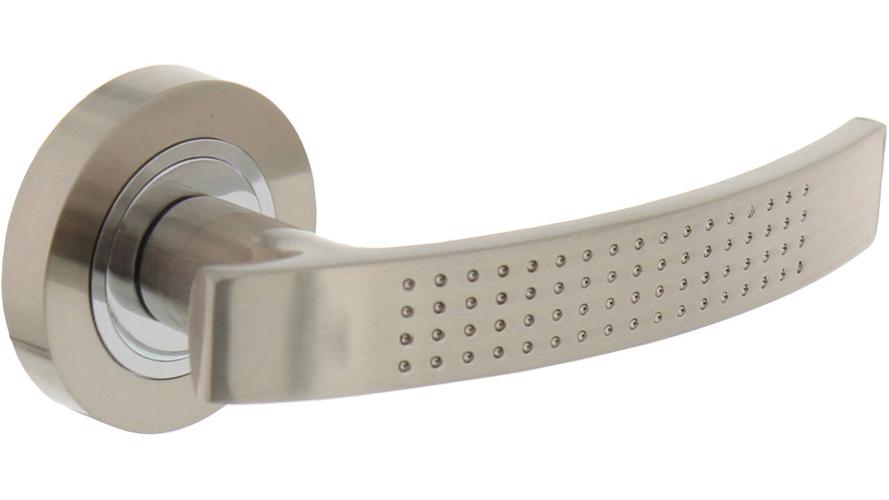 Deurkruk William op rozet verdekt ø52x10mm met nokken chroom/nikkel mat