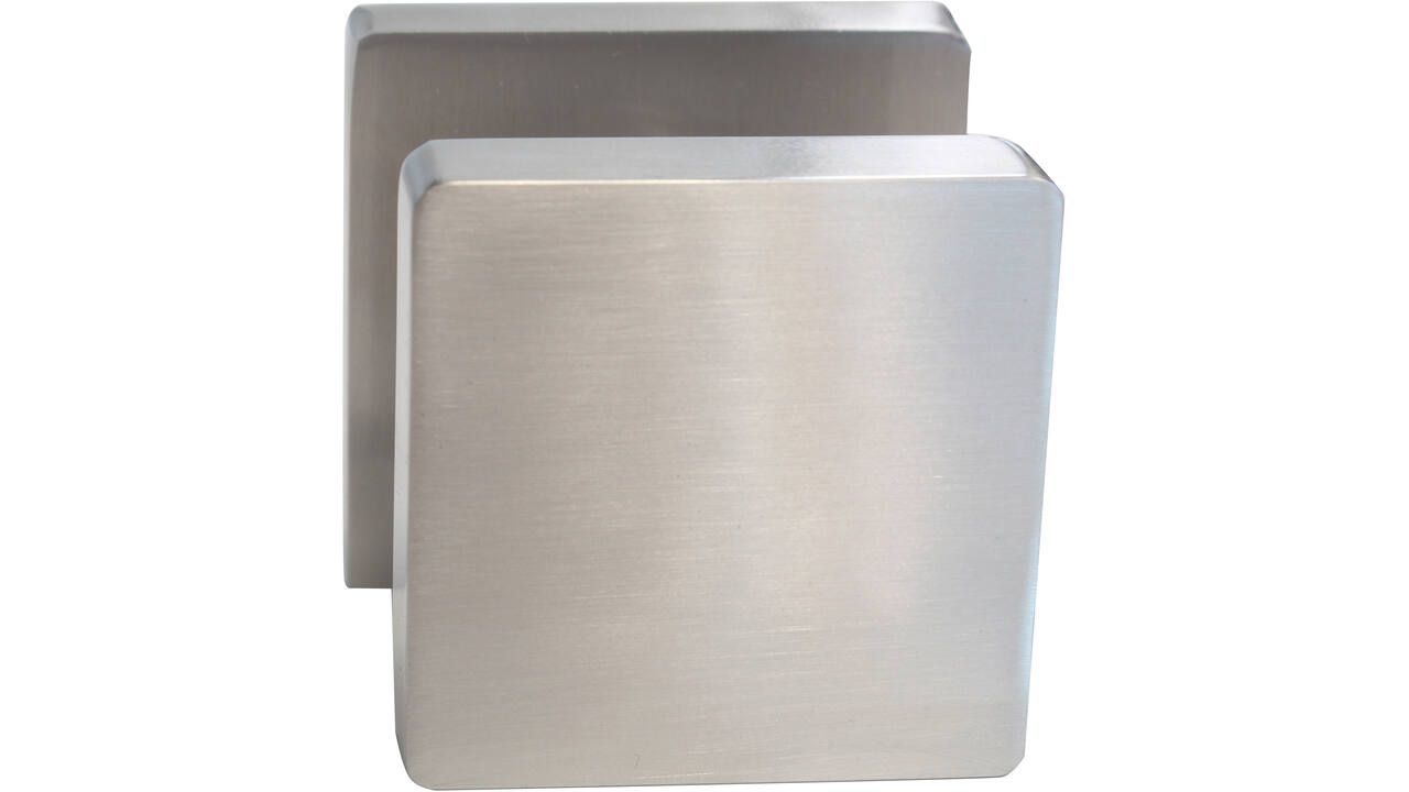 Knoprozet verdekt 55x55x10mm met nokken en vaste knop vierkant met wisselstift nikkel mat